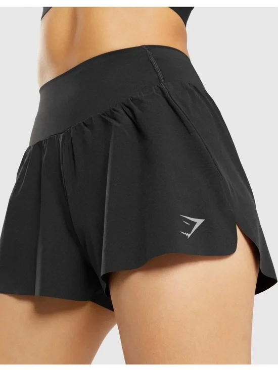 Gymshark Black High-Waist Athletic Skort Shorts - Picture 2 of 7
